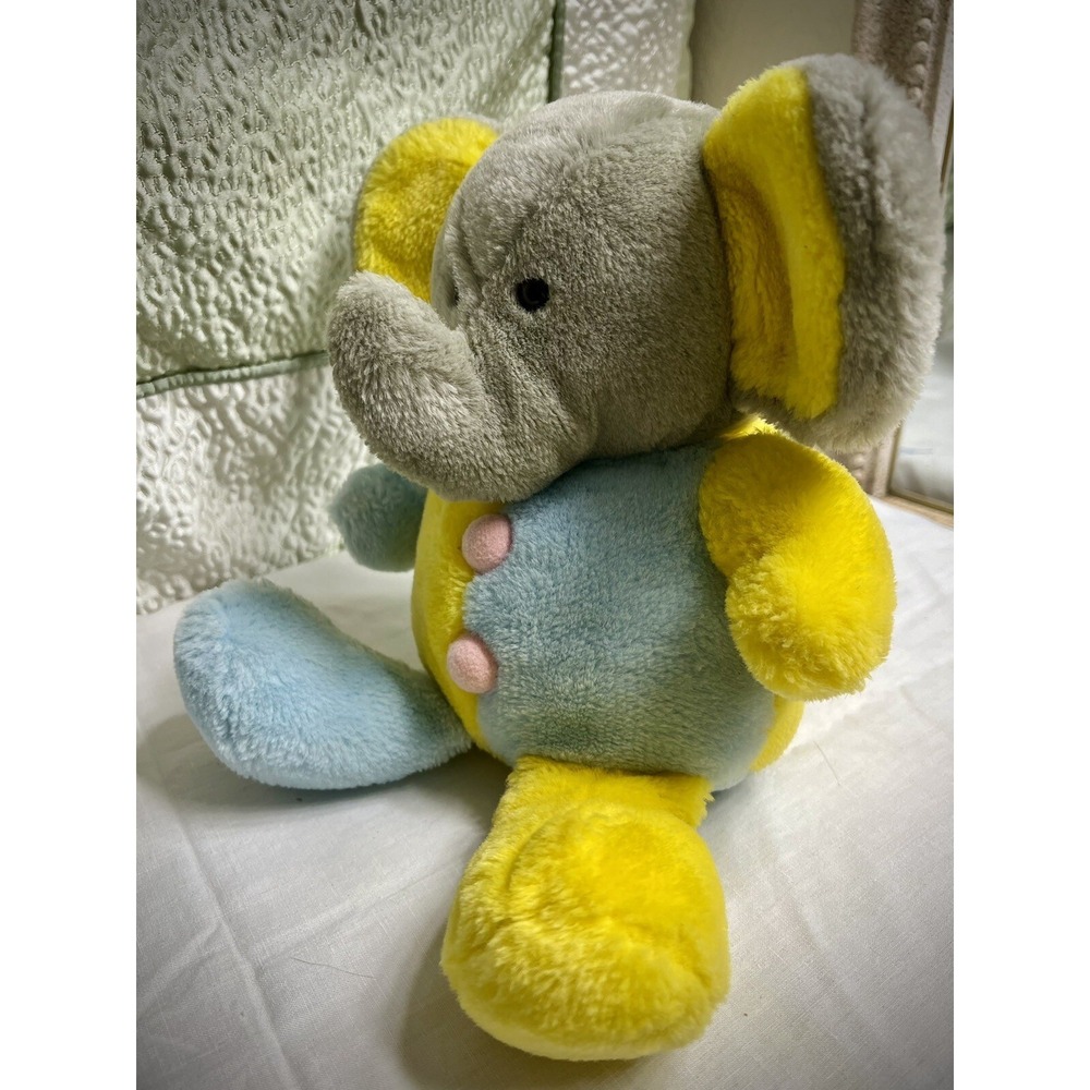 Vintage Dakin Cubbies Elephant Clown Jester Blue Plush 1985 Stuffed Toy 12" - Picture 2 of 7